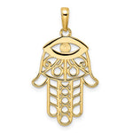 Ladda upp bild till gallerivisning, 14K Yellow Gold and Rhodium Hamsa Chamseh Pendant Charm