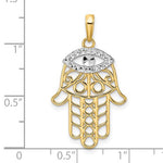 Ladda upp bild till gallerivisning, 14K Yellow Gold and Rhodium Hamsa Chamseh Pendant Charm