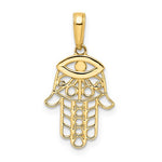 Kép betöltése a galériamegjelenítőbe: 14K Yellow Gold and Rhodium Hamsa Chamseh Pendant Charm