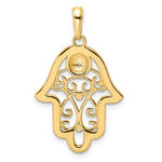 Cargar imagen en el visor de la galería, 14K Yellow Gold and Rhodium Hamsa Chamseh Pendant Charm