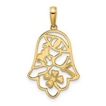 Kép betöltése a galériamegjelenítőbe: 14K Yellow Gold and Rhodium Hamsa Chamseh Pendant Charm
