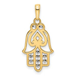 Ladda upp bild till gallerivisning, 14K Yellow Gold and Rhodium Hamsa Chamseh Spade Symbol Pendant Charm