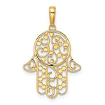 Kép betöltése a galériamegjelenítőbe: 14K Yellow Gold and Rhodium Hamsa Chamseh Pendant Charm