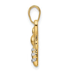 Carica l'immagine nel visualizzatore di Gallery, 14k Yellow Gold and Rhodium Two Tone Bee Bumblebee Diamond Cut Pendant Charm