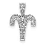 Załaduj obraz do przeglądarki galerii, 14k White Gold Genuine Diamond Aries Zodiac Horoscope Pendant Charm