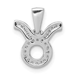 Charger l'image dans la galerie, 14k White Gold Genuine Diamond Taurus Zodiac Horoscope Pendant Charm