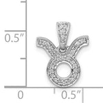 Charger l'image dans la galerie, 14k White Gold Genuine Diamond Taurus Zodiac Horoscope Pendant Charm