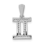 Afbeelding in Gallery-weergave laden, 14k White Gold Genuine Diamond Gemini Zodiac Horoscope Pendant Charm