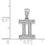 Afbeelding in Gallery-weergave laden, 14k White Gold Genuine Diamond Gemini Zodiac Horoscope Pendant Charm