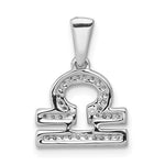Charger l'image dans la galerie, 14k White Gold Genuine Diamond Libra Zodiac Horoscope Pendant Charm