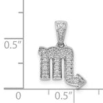 Kép betöltése a galériamegjelenítőbe: 14k White Gold Genuine Diamond Scorpio Zodiac Horoscope Pendant Charm