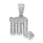 Kép betöltése a galériamegjelenítőbe: 14k White Gold Genuine Diamond Scorpio Zodiac Horoscope Pendant Charm