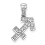 Ladda upp bild till gallerivisning, 14k White Gold Genuine Diamond Sagittarius Zodiac Horoscope Pendant Charm