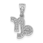 Charger l'image dans la galerie, 14k White Gold Genuine Diamond Capricorn Zodiac Horoscope Pendant Charm