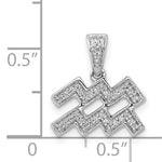 Charger l'image dans la galerie, 14k White Gold Genuine Diamond Aquarius Zodiac Horoscope Pendant Charm