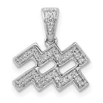 Charger l'image dans la galerie, 14k White Gold Genuine Diamond Aquarius Zodiac Horoscope Pendant Charm