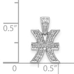 Ladda upp bild till gallerivisning, 14k White Gold Genuine Diamond Pisces Zodiac Horoscope Pendant Charm