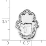 Załaduj obraz do przeglądarki galerii, 14k White Gold 1/10 ct Genuine Diamond Hamsa Chamseh Chai Chain Slide Pendant Charm