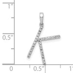 將圖片載入圖庫檢視器 14K Yellow White Gold Diamond Initial Letter K Uppercase Block Alphabet Pendant Charm