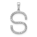 將圖片載入圖庫檢視器 14K Yellow White Gold Diamond Initial Letter S Uppercase Block Alphabet Pendant Charm