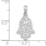 Załaduj obraz do przeglądarki galerii, Sterling Silver Hamsa Chamseh Hand of God Pendant Charm