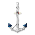 Load image into Gallery viewer, Sterling Silver Enamel Anchor 3D Pendant Charm