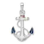 Load image into Gallery viewer, Sterling Silver Enamel Anchor Pendant Charm
