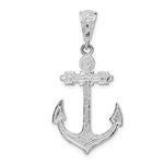 Carregar imagem no visualizador da galeria, Sterling Silver Enamel Anchor Large Pendant Charm