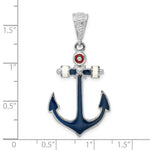 Carregar imagem no visualizador da galeria, Sterling Silver Enamel Anchor Large Pendant Charm