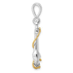 Carica l'immagine nel visualizzatore di Gallery, Sterling Silver and 14k Yellow Gold Anchor Large 3D Pendant Charm
