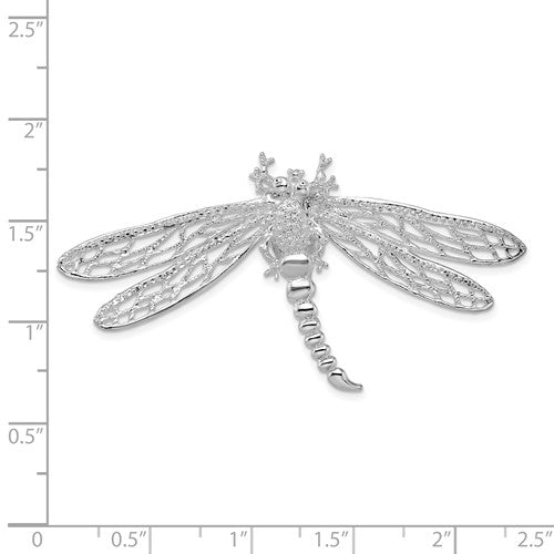 Sterling Silver Dragonfly Large Chain Slide Pendant Charm
