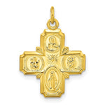 Load image into Gallery viewer, Sterling Silver Yellow Gold Plated Cruciform Cross Four Way Miraculous Medal Pendant Charm