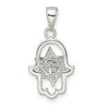 Carregar imagem no visualizador da galeria, Sterling Silver Hamsa Chamseh Chai Star of David Pendant Charm