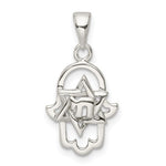 Carregar imagem no visualizador da galeria, Sterling Silver Hamsa Chamseh Chai Star of David Pendant Charm