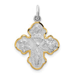 Cargar imagen en el visor de la galería, Sterling Silver Rhodium Plated Vermeil Cruciform Cross Four Way Miraculous Medal Pendant Charm