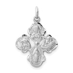 Carregar imagem no visualizador da galeria, Sterling Silver Rhodium Plated Cruciform Cross Four Way Miraculous Medal Pendant Charm