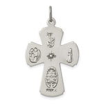 Load image into Gallery viewer, Sterling Silver Cruciform Cross Four Way Medal Antique Style Pendant Charm