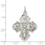Загрузить изображение в средство просмотра галереи, Sterling Silver Cruciform Cross Four Way Medal Antique Style Pendant Charm