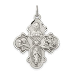Загрузить изображение в средство просмотра галереи, Sterling Silver Cruciform Cross Four Way Medal Antique Style Pendant Charm