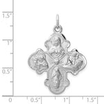Load image into Gallery viewer, Sterling Silver Rhodium Plated Cruciform Cross Four Way Medal Pendant Charm