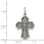 Carica l'immagine nel visualizzatore di Gallery, Sterling Silver Cruciform Cross Four Way Miraculous Medal Antique Style Pendant Charm