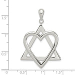 Load image into Gallery viewer, Sterling Silver Star of David Heart Pendant Charm

