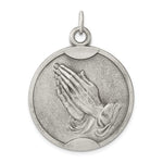 Charger l'image dans la galerie, Sterling Silver Praying Hands Serenity Prayer Round Medallion Pendant Charm