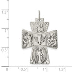 Load image into Gallery viewer, Sterling Silver Cruciform Cross Four Way Medal Antique Style Pendant Charm