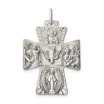 Load image into Gallery viewer, Sterling Silver Cruciform Cross Four Way Medal Antique Style Pendant Charm