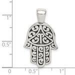 Ladda upp bild till gallerivisning, Sterling Silver Hamsa Hand of God Antique Finish Pendant Charm