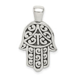 Ladda upp bild till gallerivisning, Sterling Silver Hamsa Hand of God Antique Finish Pendant Charm