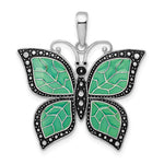 Charger l'image dans la galerie, Sterling Silver Enamel Green Butterfly Pendant Charm