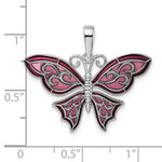 Carregar imagem no visualizador da galeria, Sterling Silver Enamel Purple Pink Butterfly Pendant Charm