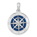 將圖片載入圖庫檢視器 Sterling Silver with Enamel Nautical Compass Medallion Pendant Charm